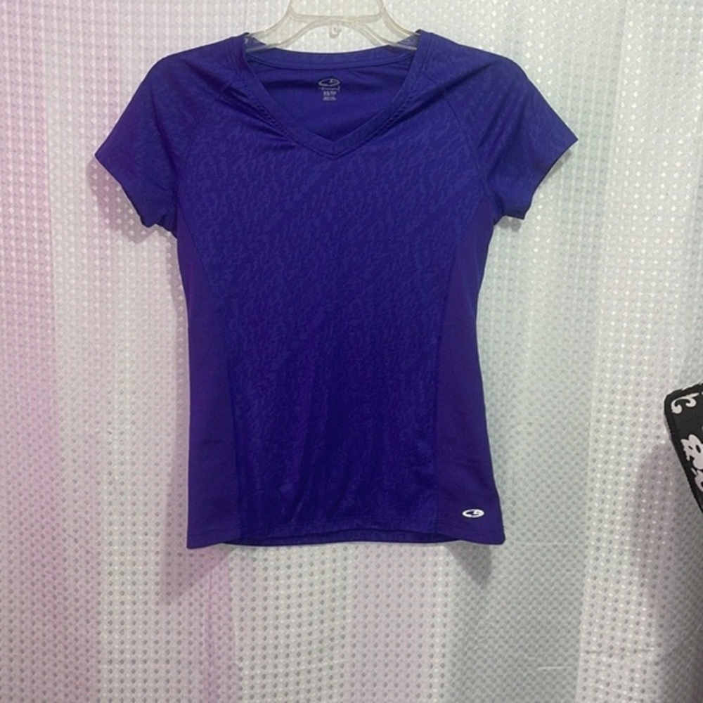 Girl's C9 by Champion Dark Purple Short Sleeve Knit T-Shirt Medium XS (4-5).